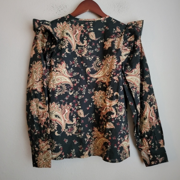 Sezane Meadow Blouse in Paisley Noir size 36 NWT - Picture 8 of 12